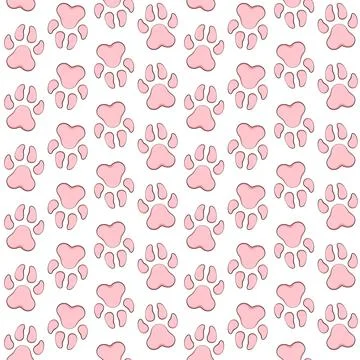 Seamless pattern with animal paw print Stock Illustration