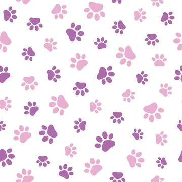 Seamless pattern animal paw vector illustration Illustrazione stock