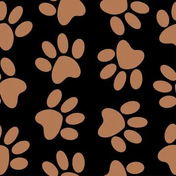 Seamless pattern of animal paws. Paw prints. Dog and cat puppy icon. Traces of a Illustrazione stock