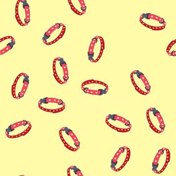 Seamless pattern animal pet collar cartoon vector Stock Illustration