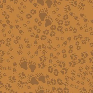 Seamless pattern of animal trails Stock Illustration