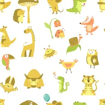 Seamless pattern of animals Illustrazione stock