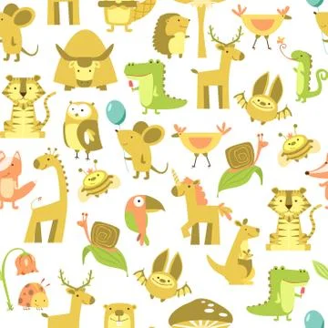 Seamless pattern of animals Illustrazione stock