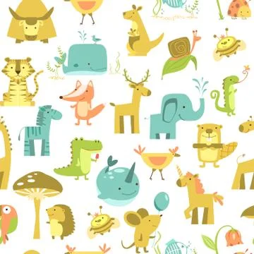 Seamless pattern of animals Illustrazione stock