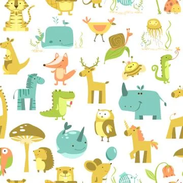 Seamless pattern of animals Illustrazione stock