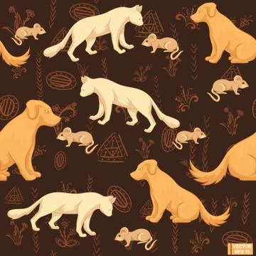 Seamless pattern with animals Stock Illustration