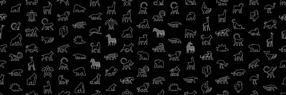 Seamless pattern with Animals logos Illustrazione stock