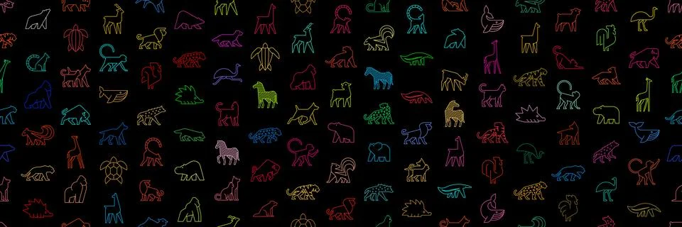 Seamless pattern with Animals logos 스톡 일러스트