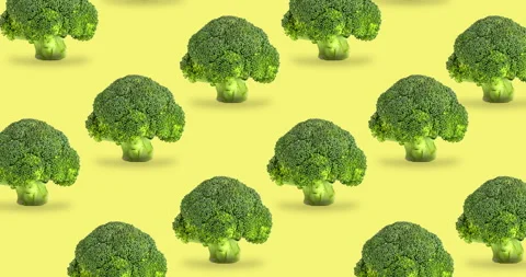 Seamless pattern with animated broccoli Stock Footage 134495304