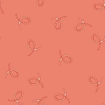 Seamless pattern annelid worm cartoon vector Stock Illustration