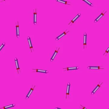 Seamless pattern anniversary firework rocket cartoon vector Stock Illustration