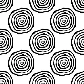Seamless pattern with annual rings Illustrazione stock