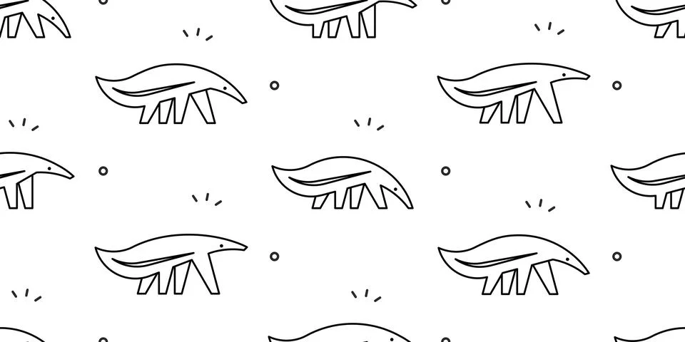 Seamless pattern with Anteaters Stock Illustration