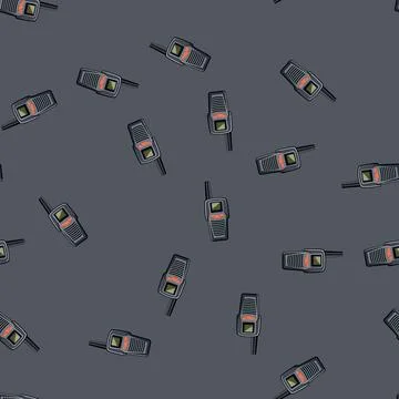 Seamless pattern antenna walkie talkie cartoon vector Stock Illustration