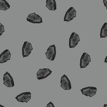 Seamless pattern anthracite coal ore cartoon vector Stock Illustration