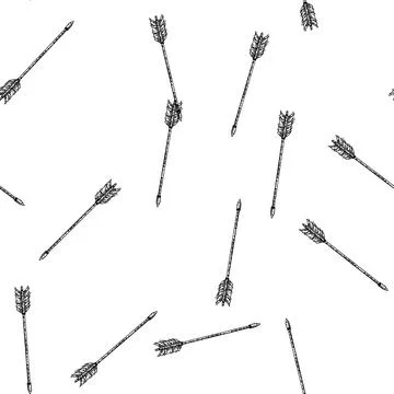 Seamless pattern antique arrow sketch hand drawn Stock Illustration