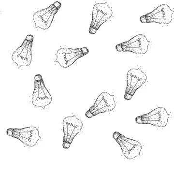 Seamless pattern antique bulb vintage sketch hand drawn Stock Illustration