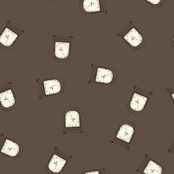 Seamless pattern antique clock vintage cartoon vector Illustrazione stock