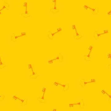 Seamless pattern antique golden key cartoon vector Stock Illustration