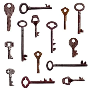 Seamless pattern with antique keys Stock Photos