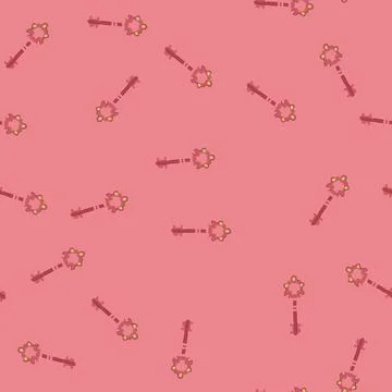 Seamless pattern antique magic key cartoon vector Stock Illustration