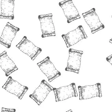 Seamless pattern antique manuscript sketch hand drawn Stock Illustration