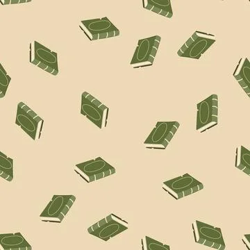 Seamless pattern antique old book cartoon vector Stock Illustration