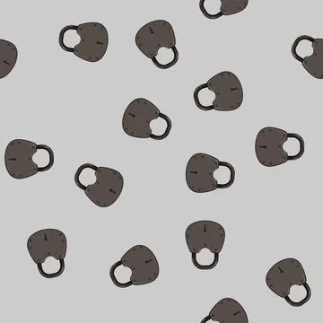 Seamless pattern antique padlock vintage cartoon vector Stock Illustration