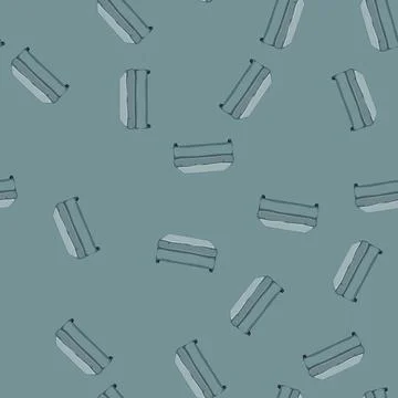 Seamless pattern apartment bench bedroom cartoon vector イラスト素材