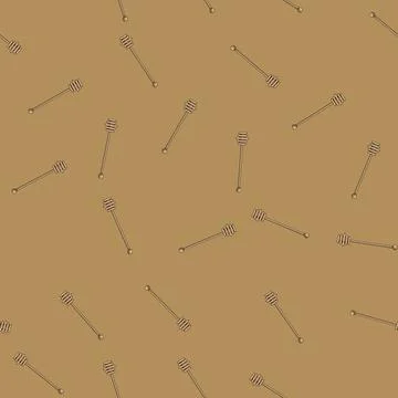 Seamless pattern apiary honey dipper stick cartoon vector 스톡 일러스트