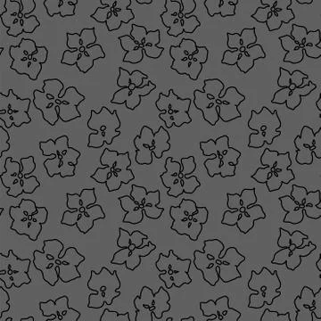 Seamless Pattern with Apple Cherry Blooming Flowers in pink colors Stock Illustration