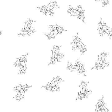 Seamless pattern apple splash juice sketch hand drawn 스톡 일러스트