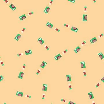 Seamless pattern apple vinegar organic cartoon vector Stock Illustration