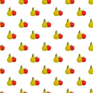 Seamless pattern with apples and pears illustrating healthy food 스톡 일러스트