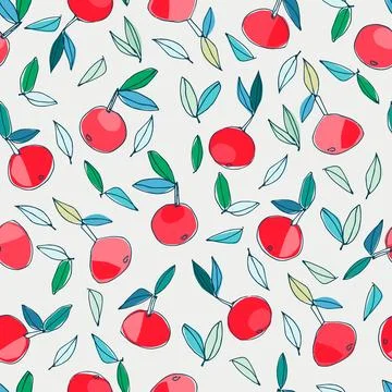 Seamless pattern with apples on a checkered tablecloth for kitchen, home de.. Stock Illustration