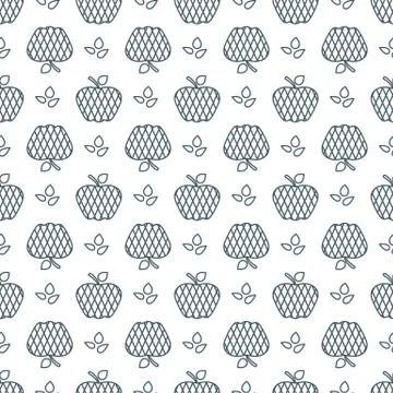 Seamless pattern with apples. Fruit background. Stock Illustration