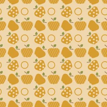 Seamless pattern with apples. Fruit background. Stock Illustration