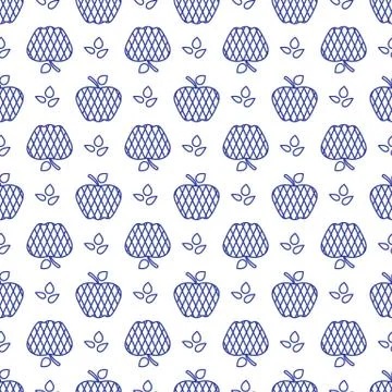 Seamless pattern with apples. Fruit background. Illustrazione stock