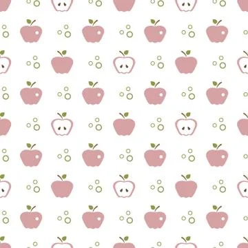 Seamless pattern with apples. Fruit background. Illustrazione stock