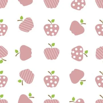 Seamless pattern with apples. Fruit background. Stock Illustration