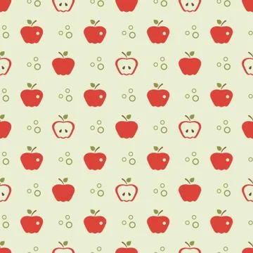 Seamless pattern with apples. Fruit background. Illustrazione stock