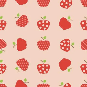 Seamless pattern with apples. Fruit background. Stock Illustration