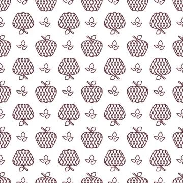 Seamless pattern with apples. Fruit background. Stock Illustration