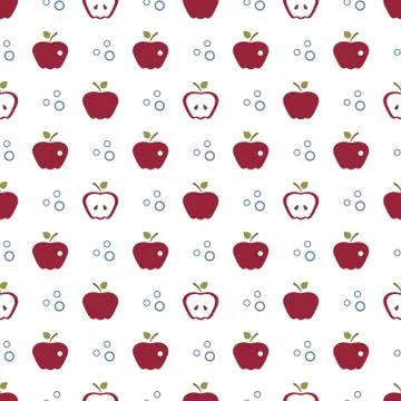 Seamless pattern with apples. Fruit background. 스톡 일러스트