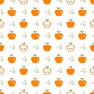 Seamless pattern with apples. Fruit background. Stock Illustration