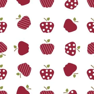 Seamless pattern with apples. Fruit background. イラスト素材
