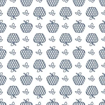 Seamless pattern with apples. Fruit background. Stock Illustration