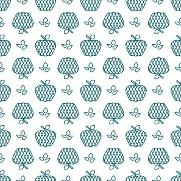 Seamless pattern with apples. Fruit background. Stock Illustration
