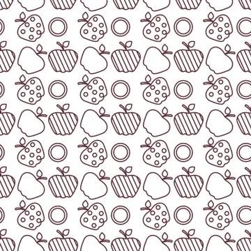Seamless pattern with apples. Fruit background. イラスト素材