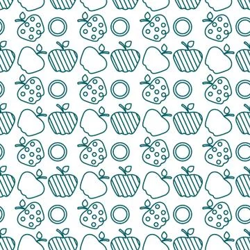 Seamless pattern with apples. Fruit background. イラスト素材